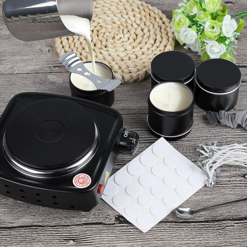 DINGPAI Hot Plate for Candle Making, Black Color Electric Hot Plate for Melting Wax, Chocolate, Candy and More - Image 5